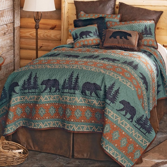 Other - Bears and Pine Trees Quilt Set - Queen